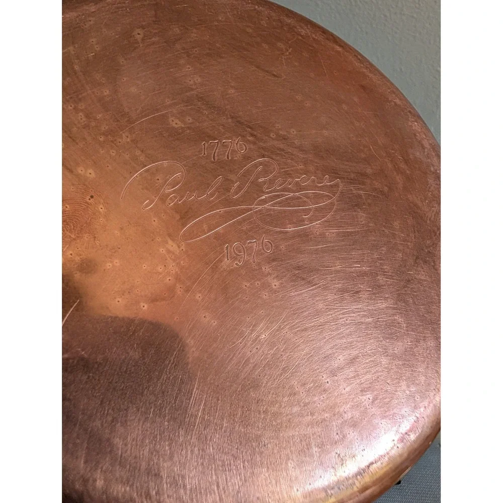 Paul Revere 1776-1976 Bicentennial Copper Saucepan Brass Handle 5.5 inch